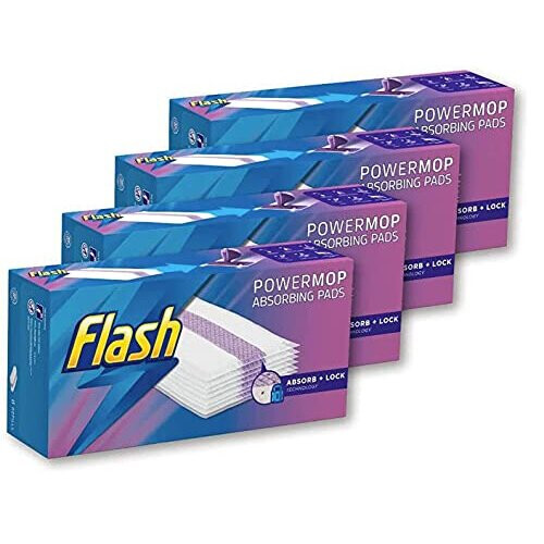 Flash Flash Powermop Absorbing Refill Pads, Floor Cleaner, 64 Count (16 x 4)