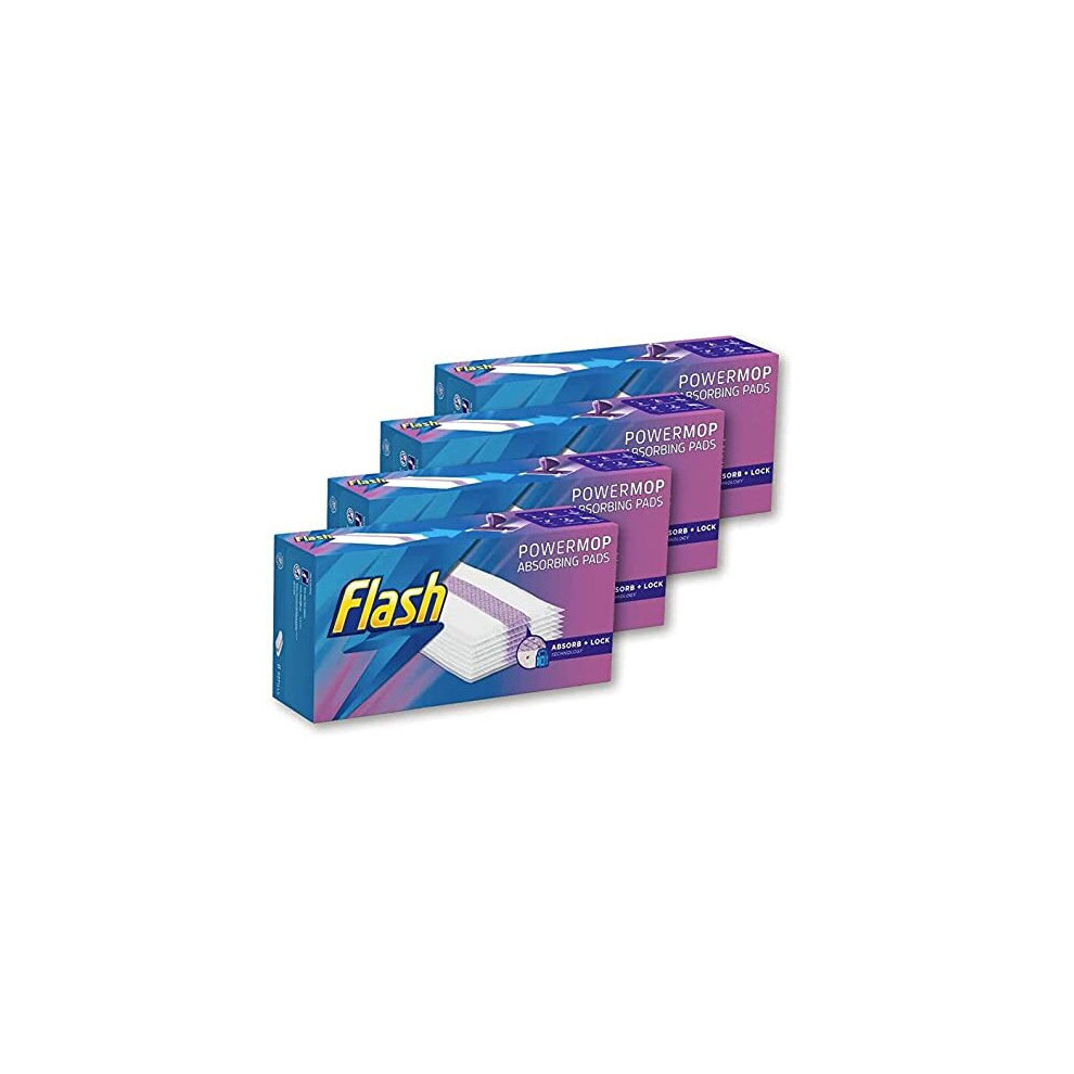 Flash Powermop Absorbing Refill Pads, Floor Cleaner, 64 Count (16 x 4)