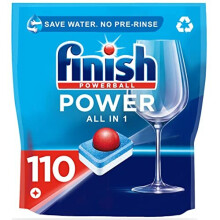 Finish All-in-One Dishwasher Tablets Bulk - 110 Tabs for Everyday Clean & Shine, Powerball, No Pre-Rinse