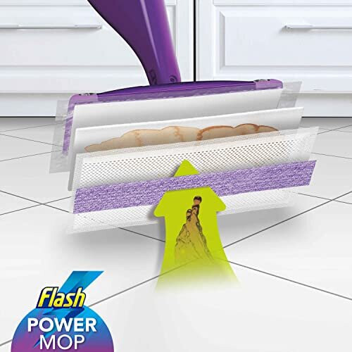 Flash Flash Powermop Absorbing Refill Pads, Floor Cleaner, 64 Count (16 x 4) 1