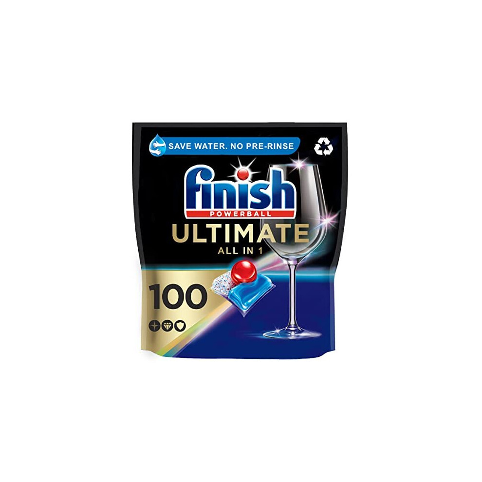 Finish Ultimate All in One Dishwasher Tablets bulk | Scent : REGULAR | Size: Total 100 Dishwasher Tabs |For Sparkling Clean 1st Time