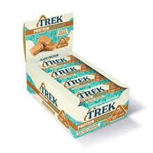 TREK Flapjack ad alto contenuto proteico al caramello salato - Snack senza glutine - a base vegetale - vegano - 50g x 16 barrette