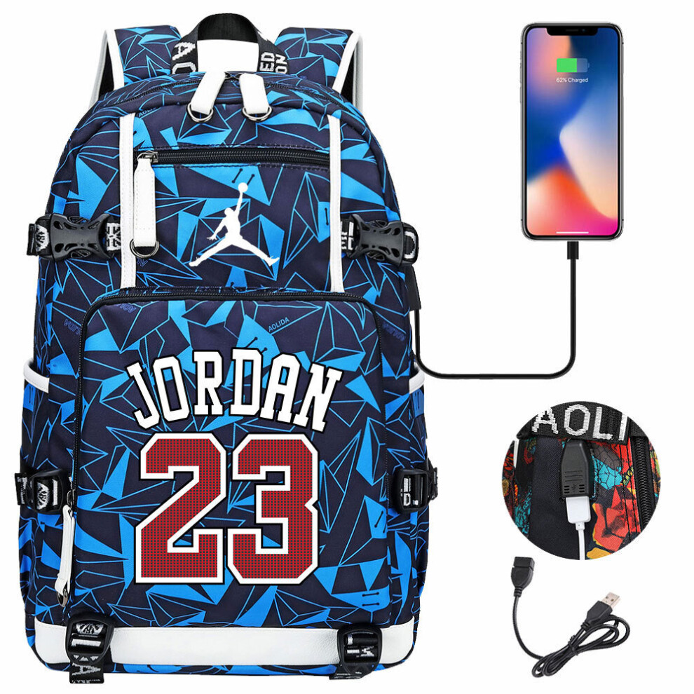 USB Large Capacity Student Schoolbag Jordan 23 - Printed 5