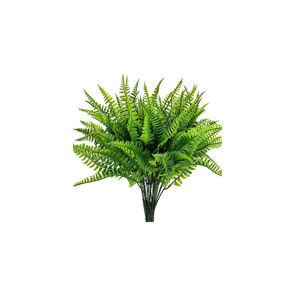 Leixi 6pcs Artificial Plants Fake Plastic Greenery Shrub Bushes UV Resistant Plants Plastic Wheat Grass for Indoor Outdoor Home Garden Decoration