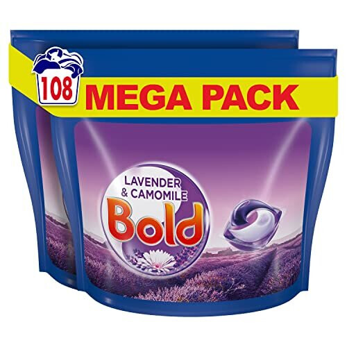 Bold Bold All-in-1 PODS Washing Liquid Laundry Detergent Tablets / Capsules, 108 Washes (54 x 2), Lavender and Camomile Scent, For Brilliant Cleaning With