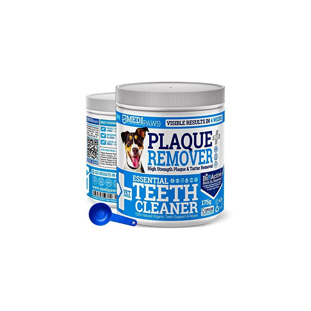 MediPaws? Plaque Off Remover Dogs 175g For Dog Teeth & Bad Breath | Just Add To Dog Food - No Need For Dog Toothbrush or Dog Toothpaste | Remove Dog