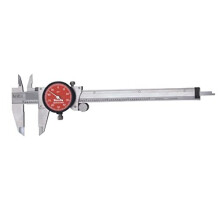 Starrett R120A-6 Dial Caliper, Stainless Steel, Red Face, 0-6" Range, +/-0.001" Accuracy, 0.001" Resolution