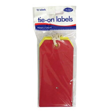 County Stationery Assorted Coloured Tie On Strung Luggage Labels - Pack of 10