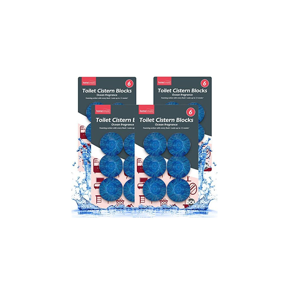 24pk Toilet Fresheners | Total Toilet Cleaner for Cistern | Toilet Bowl Cleaner | Toilet Cistern Blocks | Toilet Cleaner | Toilet Tablets | Ocean