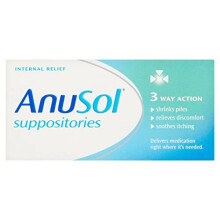 Anusol, Suppositories Treatment for Haemorrhoids Shinks Piles Relieves Discomfort and Soothes Itching, 12 Suppositories