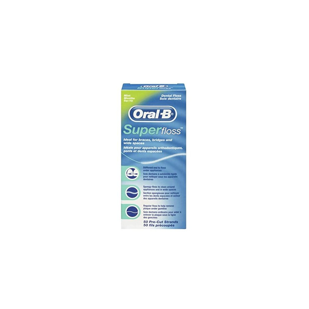 Oral-B Super Floss 50 Pieces Pre-Cut (Pack of 6)