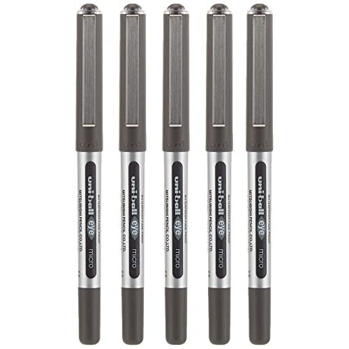 Uni-Ball uni-ball Eye Micro UB-150 Rollerball Στυλό - Μαύρο, Πακέτο 5
