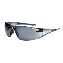 Bolle RUSHPSF Rush Glasses PC with Tipgrip Anti-Scratch and Fog Lens, Black/Smoke