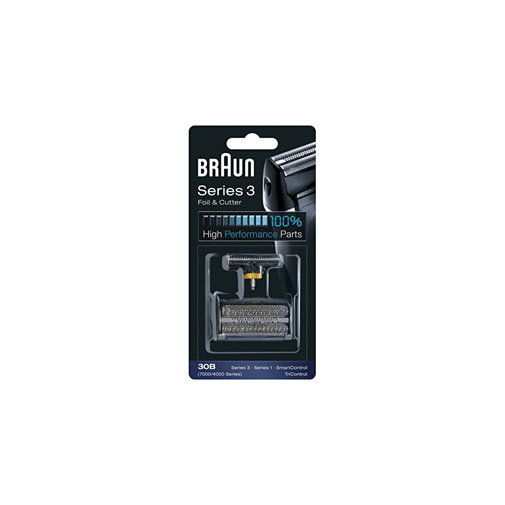 Braun Series 3 Electric Shaver Replacement Foil and Cutter, Maintain Peak Performance, Compatible With Old Generation Series 3 & Series 1, 30B, Black