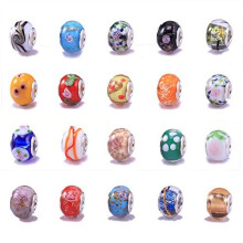 20 Mixed Murano Lampwork Glass Beads - fits Charm Style Bracelets (Core size 5mm)