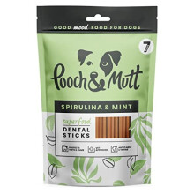 Superfood Dental Sticks by Pooch & Mutt, Spirulina and Mint Flavour, 251g, Brown