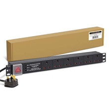 Dynamode 6 Way PDU Extension Lead- 13A Multi Plug Switched Power Distribution Unit (PDU) Rack Mount Charging Station with 1.8 M Cable for Home Office