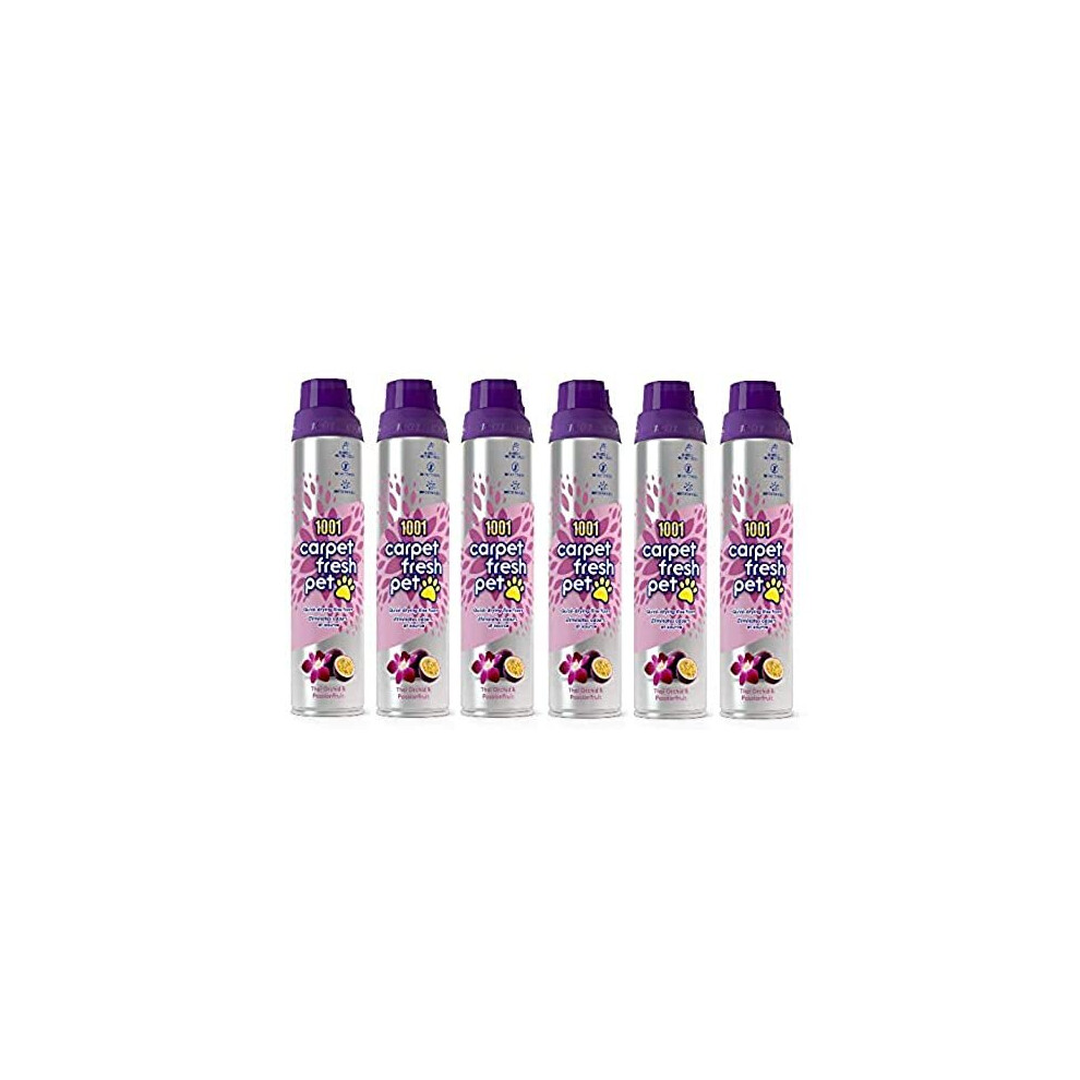1001 Carpet Fresh Pet Thai Orchid & Passionfruit Fragrance – Quick Drying, For Use On Carpet Rug Upholstery Freshening Foam Pet Odour Remover, Pack