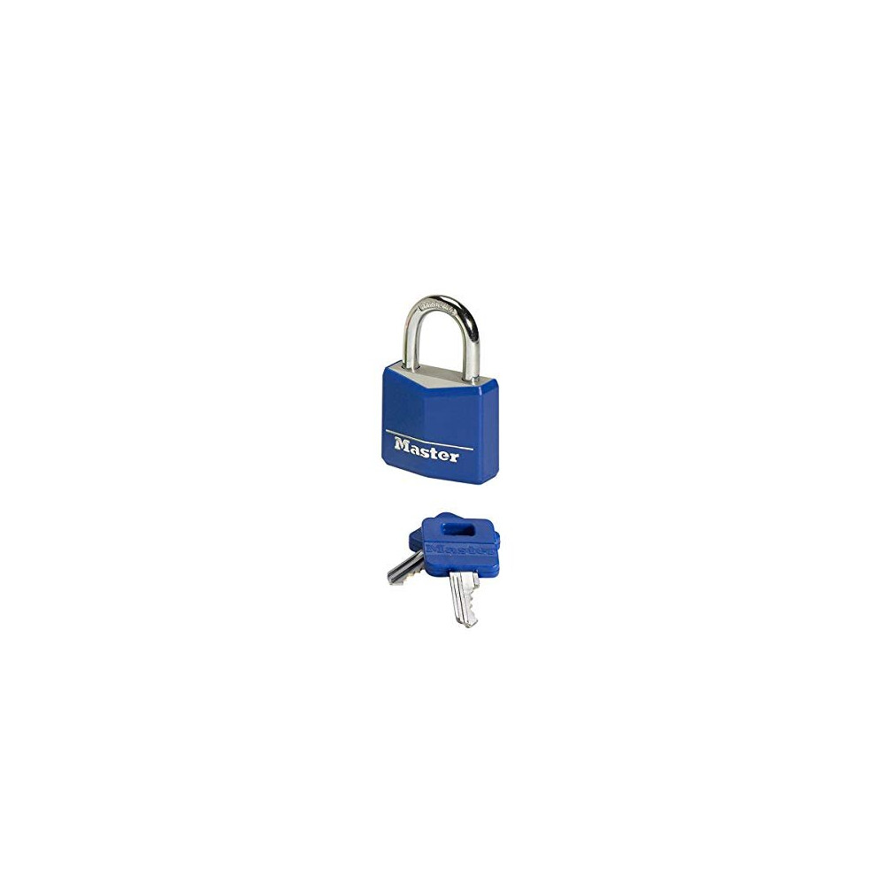 Master Lock 9131EURDCOL Key Padlock in Aluminium with Vinyl Cover, Random Color, 3 x 5.2 x 1.6 cm