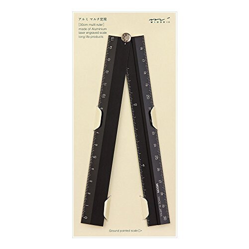 Midori Multi Aluminium Lineal 30 cm sort (42254006)