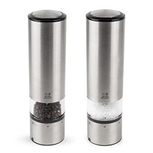 Peugeot - Elis Sense u'Select Electric Salt and Pepper Mill Set - Adjustable Grinders - Battery Powered, Blue LED Light, Stainless Steel, 20 cm