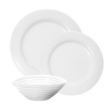 Portmeirion Home & Gifts CPW80002-X Dinner Set, Porcelain, White, 27.9 x 27.9 x 2.5 cm