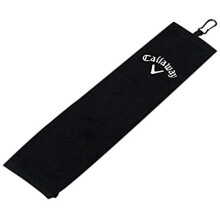 Callaway Unisex Golf Trifold Towel, Black, 16 x 21 Inches