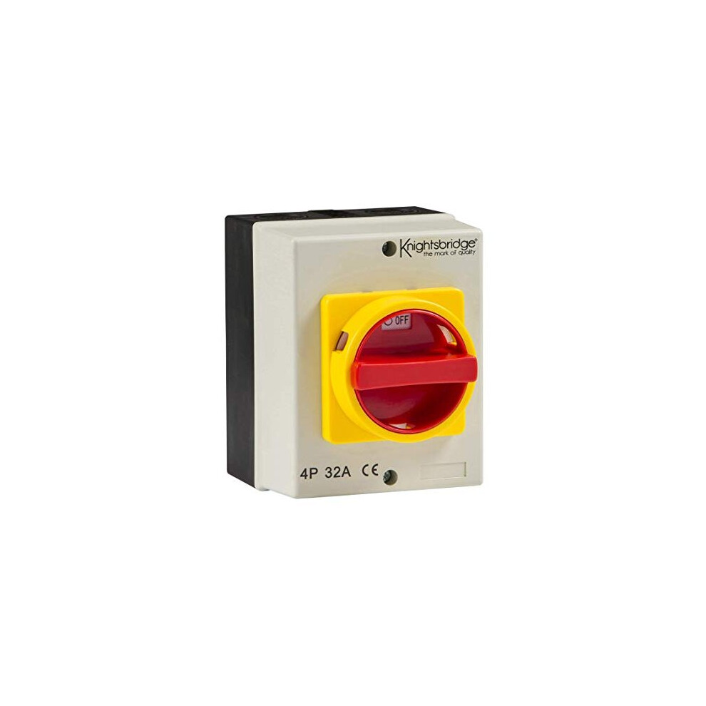 Knightsbridge In0026 Ip65 32A Rotary Isolator 4P Ac (230V-415V), Cream 013523118862