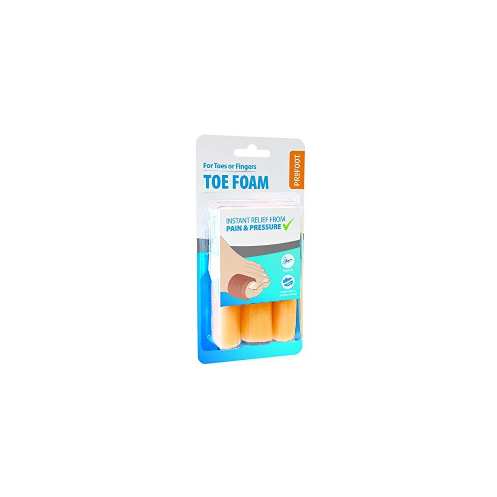 Profoot Toe Foam - Corn And Bunion Protectors Soft Foam Toe Tubes For Relieving Pain Caused By Pressure And Friction 2 Pack (6 Tubes) - 3 Tubes Â 2