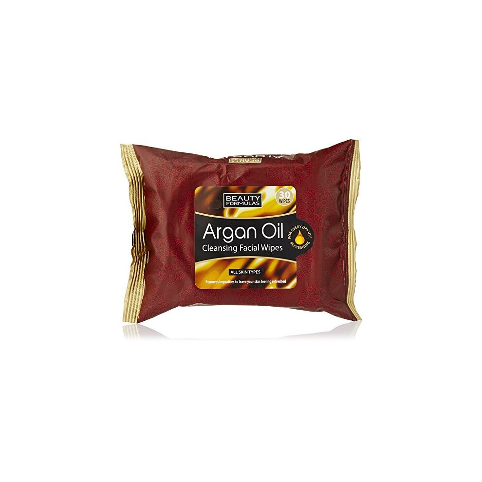 Beauty Formulas Argan Oil Cleansing Facial Wipes 30 Wipes