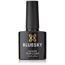 Bluesky Gel Polish No Wipe Top Coat, Soak Off LED UV Gel Nail Top Coat, High-Gloss Finish, Clear, 10ml