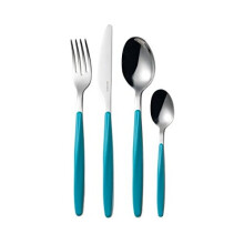 Guzzini Cutlery, ABS, 304 (18/10), Stainless Steel AISI 420 (Knife), Matt Blue, 16.8 x 7.5 x 25.5 cm