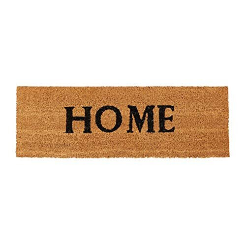 Relaxdays Narrow Coir Doormat HOME Print AntiSlip Rubber PVC Underside