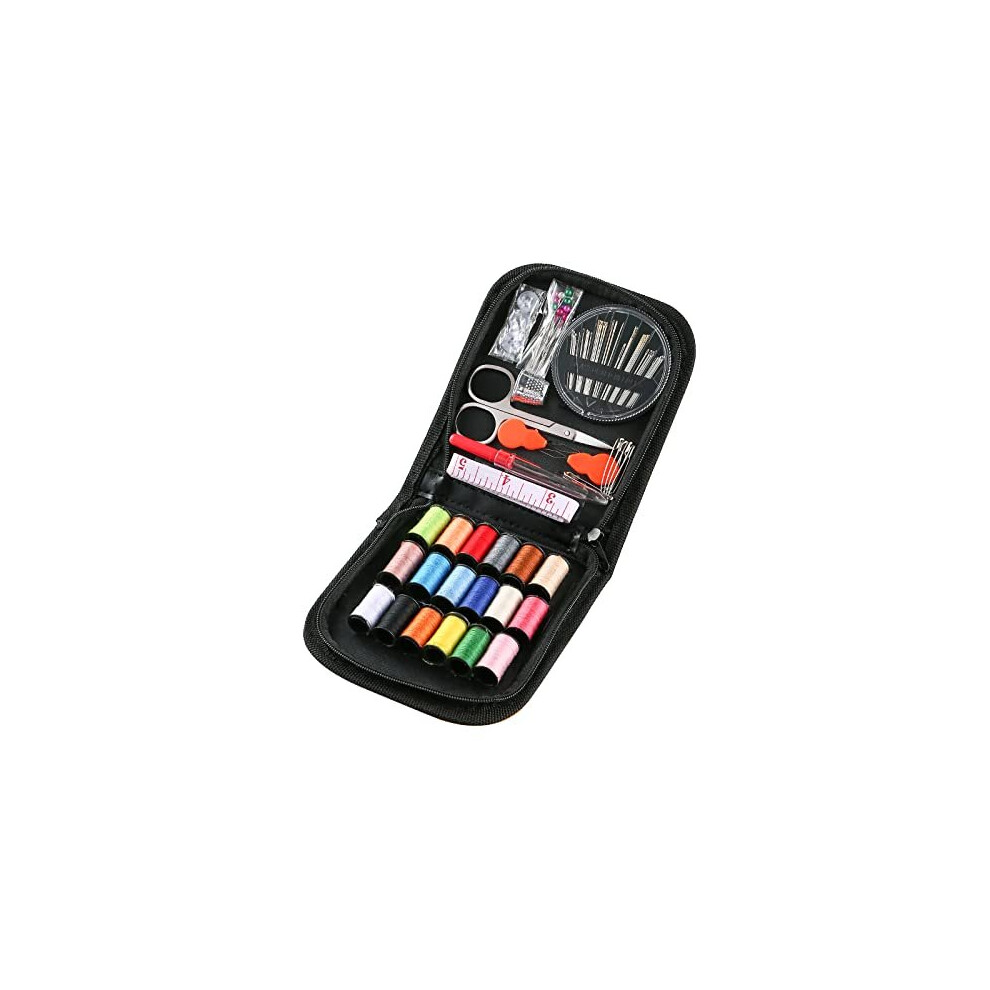 Auervo Travel Sewing Kit: 70+ Premium Diy Supplies, Mini Emergency Kit With Scissors, Needles, Thread, Tape Measure