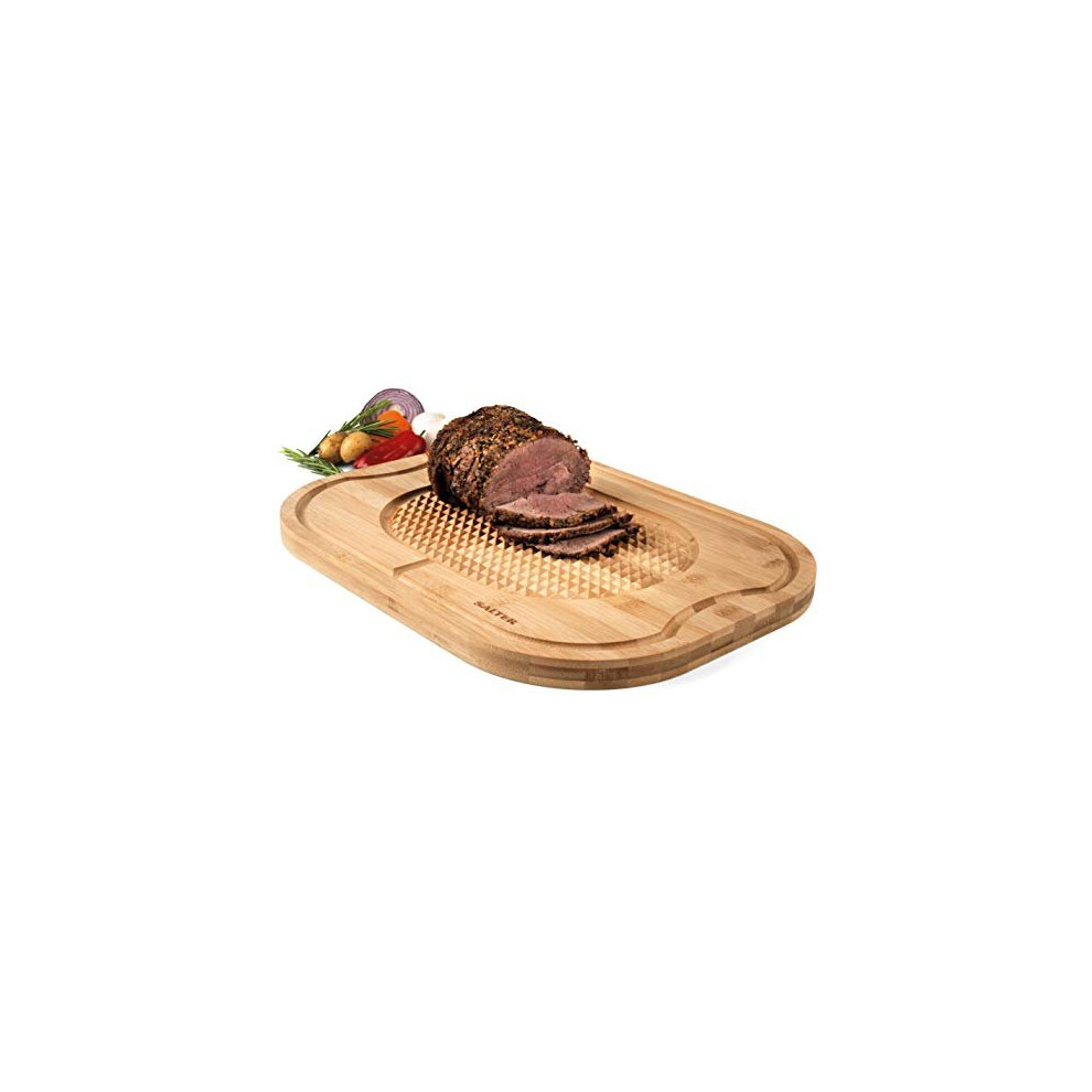 Salter Bw07271 Bamboo Wooden Carving Chopping, Serving Board/Platter Roasts & Joints, Textured Surface, Built In Meat Rest, Ideal For Protecting