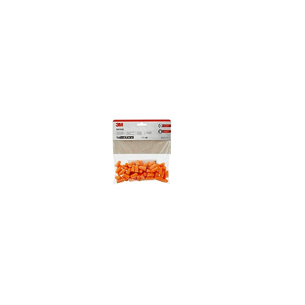 3M 1100 Ear Plugs, Light Weight & Soft Foam for Comfortable Wear, Hearing Protection against noise levels in the range of 94-105 dB (SNR: 37dB), 30
