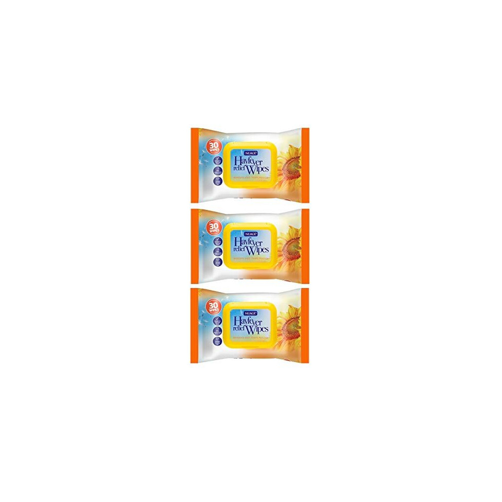 Nuage 3 Pack Hayfever Allergy Relief Wipes 30 Wipes (Total 90 Wipes)