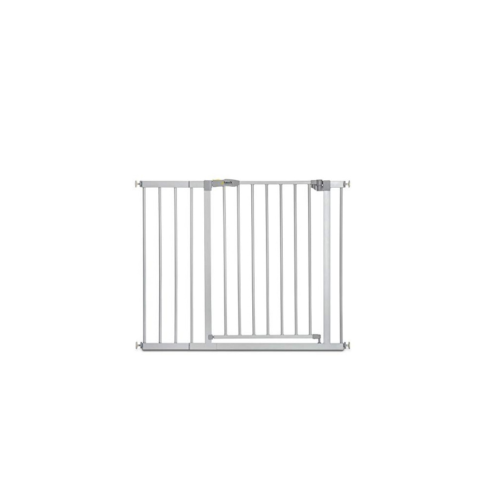 Hauck Safety Gate for Doors and Stairs Stop N Safe 2 incl. 21 cm Extension / Pressure Fit / 96 - 101 cm Large / Metal / Grey