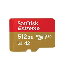 SanDisk 512GB 512G microSDXC [Extreme 160MB/s] microSD SDXC UHS 4K U3 V30 A2 C10 Class 10 SDSQXA1-512G