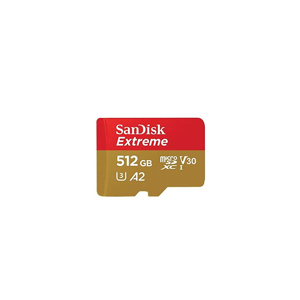 SanDisk 512GB 512G microSDXC [Extreme 160MB / s] microSD Micro SD SDXC UHS 4K U3 V30 A2 C10 Class 10 SDSQXA1-512G Mobile Phone Speicherkarte