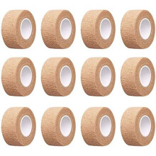 12pc-1 Inch Wide Skin Colour Elastic Self- Adhesive Bandage Finger Tape,First Aid Wrap Bandages, for Wrist and Ankle Sprains & Swelling