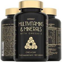 Multivitamins and Minerals with Omega 3 - Multivitamin Tablets for Men & Women - Multi Vitamins for Adults with Iron, Zinc, Vitamin D, C, B Complex -