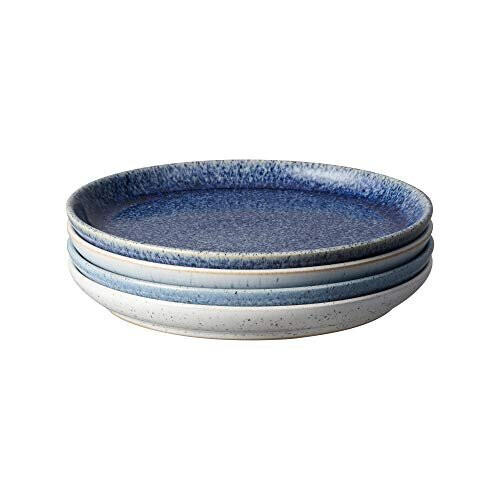 Denby Denby Studio Blue 4 Piece Medium Plate Set, 21 centimeters