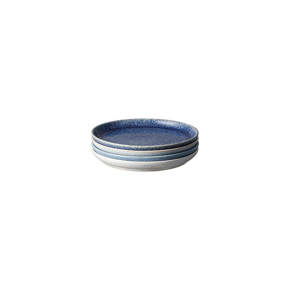 Denby Studio Blue 4 Piece Medium Plate Set, 21 centimeters