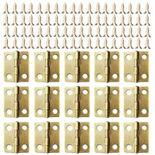 Small Mini Hinges, 50 Packs Cabinet Drawer Door Chest Butt Hinges Connectors with 200 Pieces 8 Mm Mini Brass Hinge Replacement Screws, Metal Hinge for