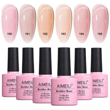 AIMEILI 5 in 1 Builder Base Gel Set for Nails Extension Builder Gel Starter Kit Soak Off UV LED Gel Polish Multicolour/Mix Colour/Combo Colour Of 6pcs