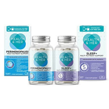 Health & Her Perimenopause Tablets for Women - Day & Night Bundle - Supplements to Support Wellbeing During Perimenopause - Vegan - 1 Month Supply