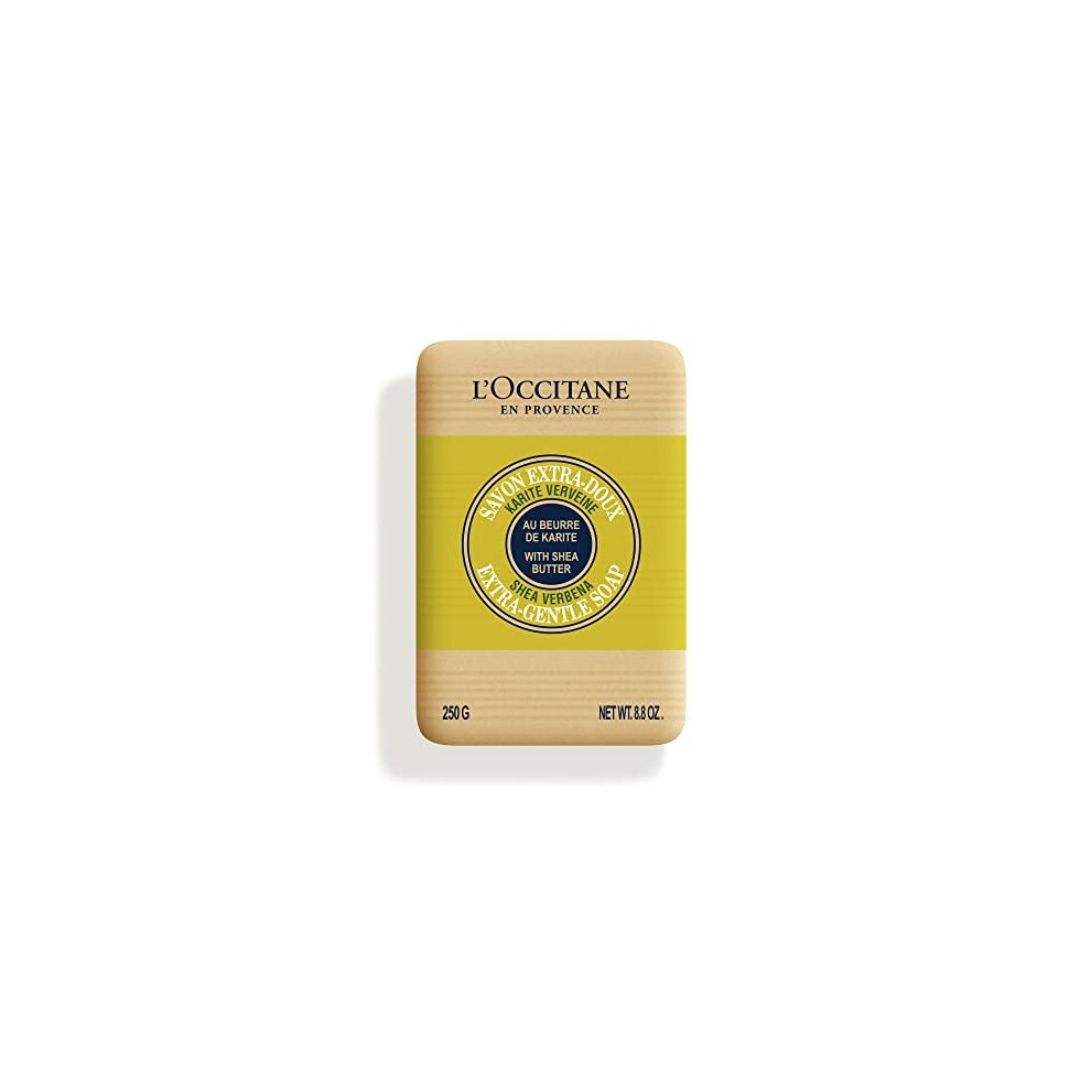 L'OCCITANE Shea Verbena Extra-Gentle Soap, 250 g |Enriched With Shea Butter |Suitable All Skin Types| Luxury Soap|Gentle Soap For Dry & Normal Skin