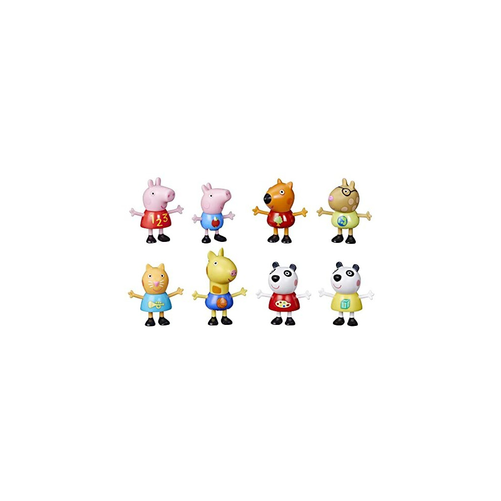 Peppa Pig Figure 8-Pack Toy Includes, George Pig, Peggi Panda, Candy Cat and More, Amazon Exclusive, for Ages 3 and up