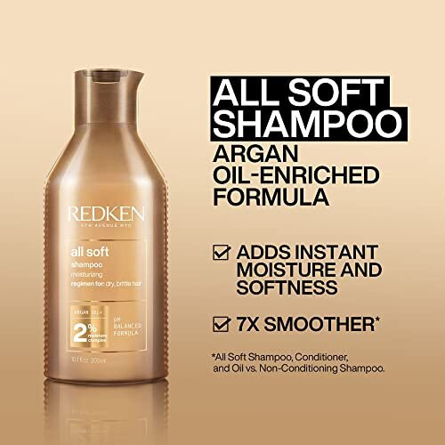 REDKEN Shampooing Redken All Soft-NP pour unisexe 10,1 oz 1